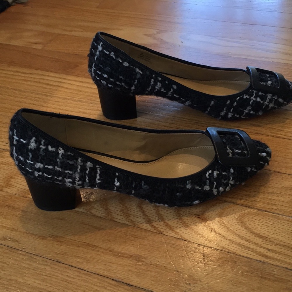 Talbots Black and White Tweed Heels